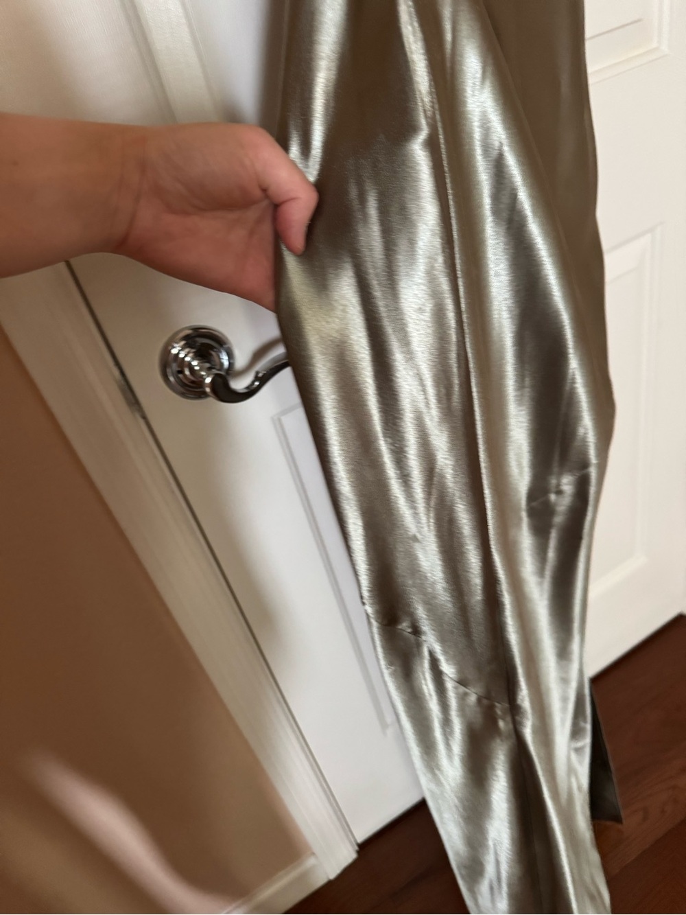 Lovers + Friends Sage Green Metallic Halter Maxi Dress with Slit - Picture 7 of 11